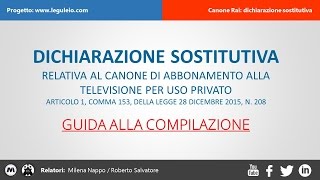 LEGULEIOCOM  Modulo dichiarazione sostitutiva per il Canone Rai [upl. by Gibun]