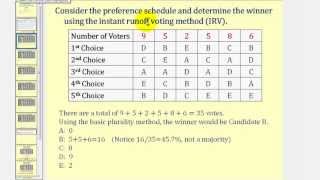 Voting Theory Instant Runoff Voting [upl. by Seton]