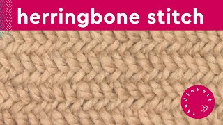 Herringbone Stitch Knitting Pattern 2 Row Repeat [upl. by Oriole]