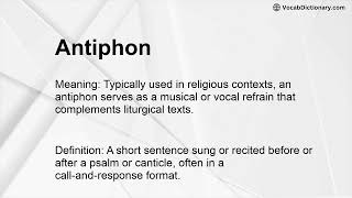 Antiphon Meaning [upl. by Clausen]