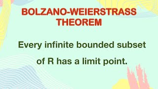 Bolzano weierstrass theorem  Real analysis  Metric Space  Basic Topology  limit point  Msc bsc [upl. by Ellerahs]