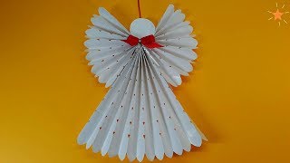 How to make a paper angel  Christmas tree decorations [upl. by Deena]