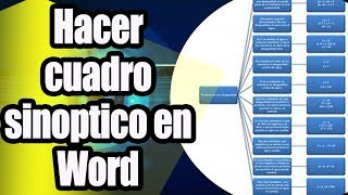 Como hacer un cuadro sinoptico en word [upl. by Barrie104]