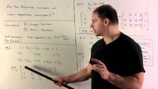 Consistency of a System of Linear Equations [upl. by Fielding]