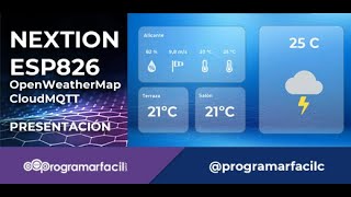 Cómo hacer una estación meteorológica con pantallas Nextion y ESP8266 [upl. by Garold822]