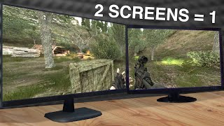 Join Two Displays into Ultrawide ScreenDesktopGame 2x 1920x1080  3840x1080 NVIDIA Cards Only [upl. by Aihsined797]