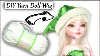 DIY Yarn Doll Wig Tutorial  How to make a doll wig [upl. by Eidolem]