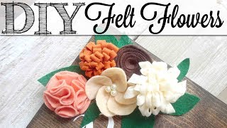 DIY Felt Flowers  5 Flowers and Leaves [upl. by Wei]