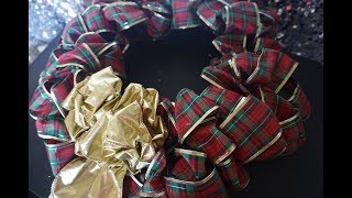 DIY Ribbon Wreath  Quick and EasyTutorial [upl. by Ahtabat]