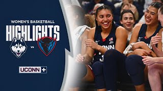 HIGHLIGHTS  UConn Womens Basketball at DePaul [upl. by Ynnavoeg]