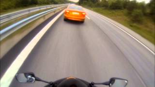 Volvo c70 677hp vs CBR 1000 07 180hp [upl. by Ayirp]