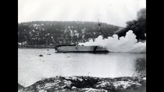 The sinking of the cruiser «Blücher» April 9th 1940 [upl. by Nirred]