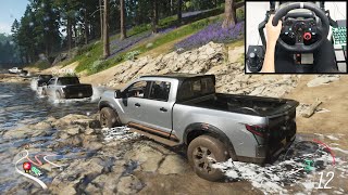 Nissan Titan Truck  Forza Horizon 4 Online  Logitech g29 gameplay [upl. by Anaihsat916]