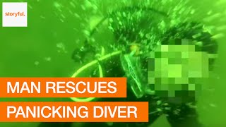 Terrifying Moment as Scuba Diver Panics During Dive Storyful Crazy [upl. by Crescint]