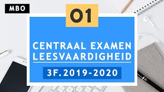 Mbo centraal examen leesvaardigheid 3F 20192020  DEEL 1 [upl. by Eindys]