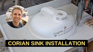 Corian Solid Surface Sink Installation How To Video [upl. by Damali]