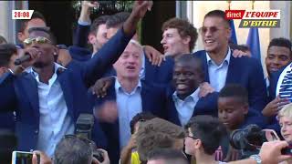 Pogba amp Deschamps singing NGolo Kanté chant [upl. by Lynnet]