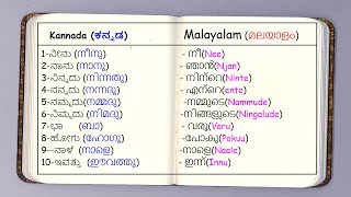 100 Useful Words in Malayalam and Kannada  Easy Kannada Malayalam Lesson Part 1 [upl. by Declan56]