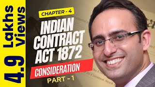 Indian Contract Act 1872 Chapter4 Consideration Part1 [upl. by Riplex]