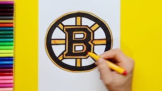 How to draw Boston Bruins Logo NHL Team [upl. by Derick]