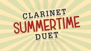 Summertime Intermediate Jazz Clarinet Duet  Music on screen [upl. by Rancell]