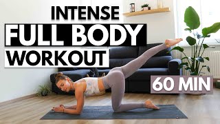 1 HOUR INTENSE FULL BODY PILATES WORKOUT  Intermediate Mat Pilates At Home  No Equipment [upl. by Dody]