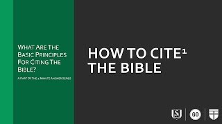 How to Cite the Bible [upl. by Anissej]