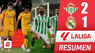 SORPRESA REAL MADRID cayó 21 en el Villamarín ante REAL BETIS El Atlético es el líder  La Liga [upl. by Kassandra978]