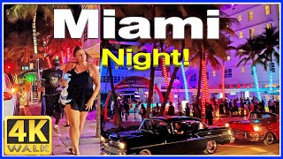 4K VIDEO WALK Ocean Drive SOUTH BEACH Miami Beach 4K Florida USA [upl. by Alane]