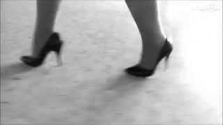 The Sound Of High Heels 11  Black Stilettos Walking [upl. by Aisiram]