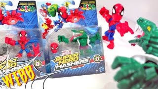 Marvel Mashers Micro SPIDERMAN LIZARD amp ANTIVENOM Review [upl. by Akcimahs929]