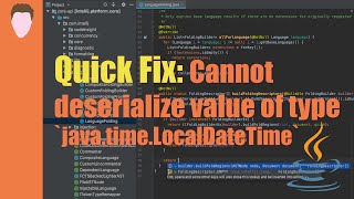 Quick Fix JSON parse error Cannot deserialize value of type javatimeLocalDateTime [upl. by Gladis]