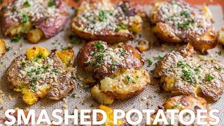 Crispy SMASHED POTATOES  Easy Side Dish [upl. by Male]