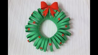 Easiest DIY Christmas Wreath  Paper Crafts  Christmas Decorations  Little Crafties [upl. by Llerreg]