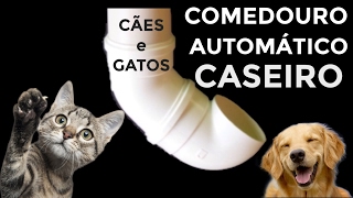 COMEDOURO AUTOMATICO CASEIRO DE TUBO PVC PARA CACHORRO E GATO COMO FAZER COMEDERO CASERO DE PERROS [upl. by Mitchell]