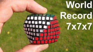 World Record Smallest 7x7x7 Rubiks Cube Puzzle ever made [upl. by Aitetel]