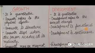 Difference between growth and Development [upl. by Nerwal143]