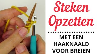 Steken Opzetten Met Een Haaknaald Voor Breien [upl. by Arolf]