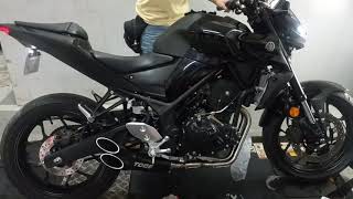 Yamaha MT03 2020 with Toce Razor Tip Full System Exhaust [upl. by Ehsiom]