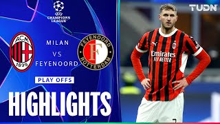 HIGHLIGHTS  AC Milán 1121 Feyenoord  UEFA Champions League 2425  TUDN [upl. by Woolley]