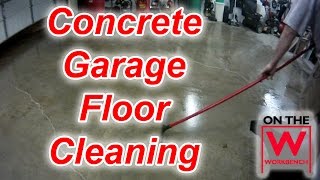 Cleaning amp Degreasing a Concrete Garage Floor [upl. by Ahsratal]