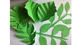 Hojas de papel fáciles y rápidas de hacer DIY  Easy StepbyStep Paper Tropical Leaves [upl. by Otecina]