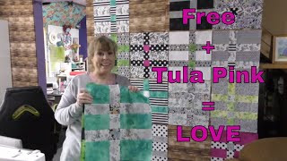 Free Fat Quarter Quilt Pattern Tutorial with Tula Pink Fabric  Fun [upl. by Beaudoin]