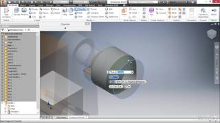 Inventor Tutorial  Create and edit in an assembly [upl. by Omer768]