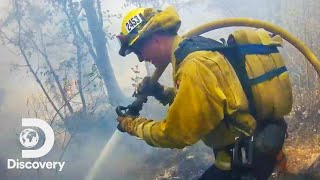 Firefighter’s POV Battling California Wildfire  Cal Fire [upl. by Antone]