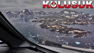 Cockpit View landing on Gravel Runway at Kulusuk Greenland [upl. by Sankey]