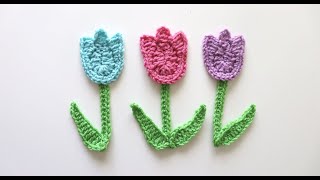 Easy Crochet Tulips [upl. by Tiffa334]