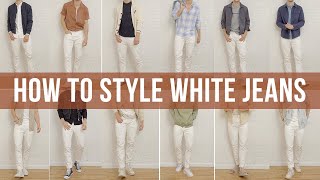 12 Casual Outfits Styling White Jeans  Mens Spring amp Summer Style [upl. by Guenzi478]