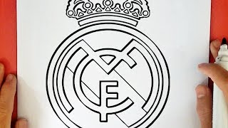 HOW TO DRAW THE REAL MADRID LOGO [upl. by Alfredo]