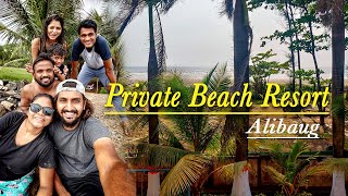 Private Beach Resort in Alibaug  Nagaon Beach  Drone shots [upl. by Amersham629]